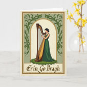 Ierse Harp Serenade Kunstkaart Kaart (Gele Bloem)