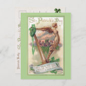 Ierse Harp St. Patrick's Day Briefkaart (Voorkant / Achterkant)