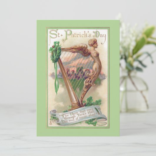 Ierse harp St. Patrick's Day Kaart (Staand voorkant)