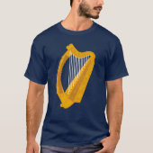 Ierse Harp Symbol blauwe achtergrond T-shirt (Voorkant)