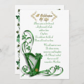 Ierse harp "Viering van het leven" Kaart (Voorkant / Achterkant)