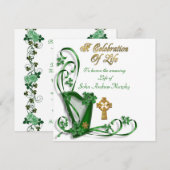 Ierse harp "Viering van het leven" Kaart (Voorkant / Achterkant)