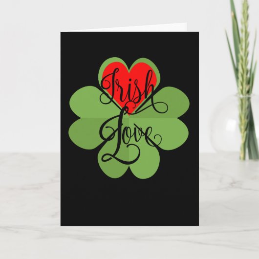 Ierse Hart Liefde Shamrock Liefde Cadeau Kaart (Voorkant)