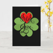 Ierse Hart Liefde Shamrock Liefde Cadeau Kaart (Gele Bloem)