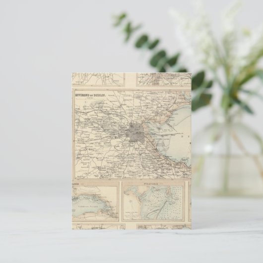 Ierse havens en havens briefkaart (Staand voorkant)