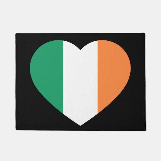 Ierse Heartflag op zwart dmcnt Deurmat (Voorkant)