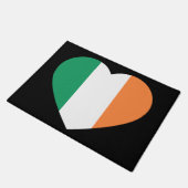 Ierse Heartflag op zwart dmcnt Deurmat (Schuin)