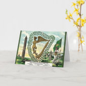 Ierse historische emblemen St. Patrick's Day Kaart (Gele Bloem)