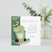 Ierse hoge hoed en gouden munten kaart (Staand voorkant)