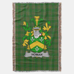 Ierse Homan of Howman Wapen Familie Crest I Deken