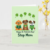 Ierse honden stiefmoeder St. Patrick kaart (Gele Bloem)