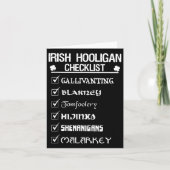 Ierse Hooligan Checklist Shenanigan Malarkey St Pa Kaart (Voorkant)
