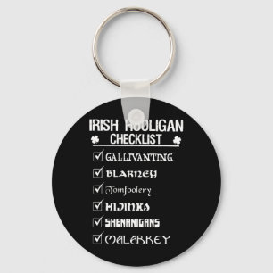 Ierse Hooligan Checklist Shenanigan Malarkey St Pa Sleutelhanger