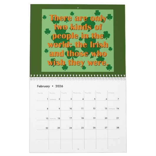 Ierse Humor & Pride Kalender (Feb 2026)