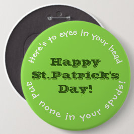 IERSE HUMOR/ST. PATRICK DAG SPELD/ RONDE BUTTON 6,0 CM