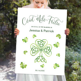 Ierse huwelijks welkomstbord Cead Mile Failte Poster