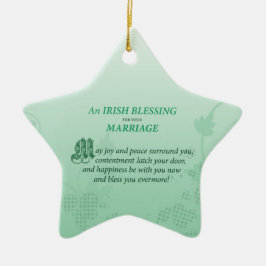 Ierse huwelijksfelicitaties zegen keramisch ornament