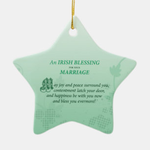 Ierse huwelijksfelicitaties zegen keramisch ornament