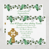 Ierse huwelijksuitnodiging Keltisch kruis Kaart (Voorkant / Achterkant)