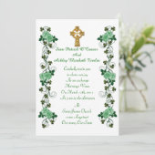 Ierse huwelijksuitnodiging Keltisch kruis Kaart (Staand voorkant)