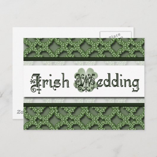 Ierse Huwelijksuitnodiging Postkaart Uitnodiging Briefkaart (Voorkant / Achterkant)