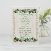 Ierse huwelijksuitnodiging Shamrocks en linten Kaart (Staand voorkant)