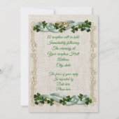 Ierse huwelijksuitnodiging Shamrocks en linten Kaart (Achterkant)