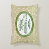 Ierse huwelijkszegening, gouden en groene bruiloft accent kussen (Voorkant(Verticaal))