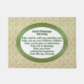 Ierse huwelijkszegening, gouden en groene bruiloft deurmat (Voorkant)