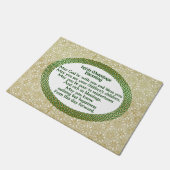 Ierse huwelijkszegening, gouden en groene bruiloft deurmat (Schuin)