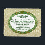 Ierse huwelijkszegening, gouden en groene bruiloft magneet<br><div class="desc">Irish Marriage Blessing,  Gold & Green Wedding Celtic Knot</div>