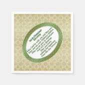 Ierse huwelijkszegening, gouden en groene bruiloft servetten (Voorkant)