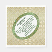 Ierse huwelijkszegening, gouden en groene bruiloft servetten (Voorkant)