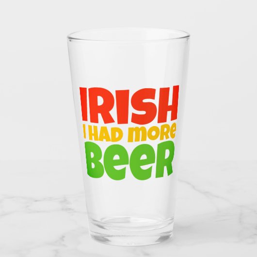 Ierse Ik Had Meer Bier Glas Tumbler (Voorkant)