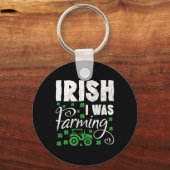 Ierse Ik Was Boerderij Tractor Boer St Patricks Da Sleutelhanger (Voorkant)