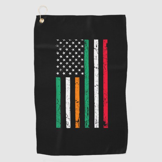 Ierse Italiaanse Amerikaanse vlag Ierland Italië S Golfhanddoek (Voorkant)