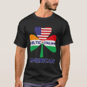 Ierse Italiaanse vlag en Keltische shamrock T-shirt (Voorkant)