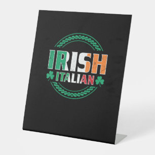 Ierse Italiaanse vlag Halve Ierse Halve Italiaanse Reclamebord Met Voetstuk