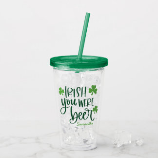 Ierse Je Was Bier Grappige St. Patrick's Dag Acryl Drinkbeker