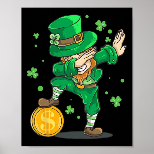 Ierse Jongen Dabbing Leprechaun Grappig St. Patric Poster (Voorkant)