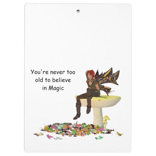 Ierse jongen fee op paddenstoel klembord (Achterkant)
