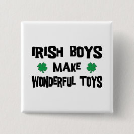 Ierse jongens maken prachtige speelgoed vierkante button 5,1 cm