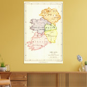 Ierse kaart canvas afdruk (Insitu (Woonkamer))