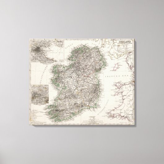 Ierse kaart door Stieler Canvas Afdruk (Voorkant)