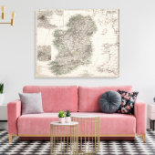 Ierse kaart door Stieler Canvas Afdruk (Insitu (Woonkamer))