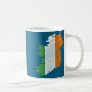 Ierse kaart en vlag van Ierland Erfgoed St. Patric Koffiemok