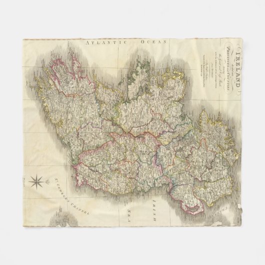 Ierse kaart fleece deken (Voorkant (Horizontaal))