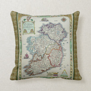 Ierse kaart - Irish Eire Erin Cushion Sierkussen