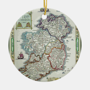 Ierse kaart - Irish Eire Erin Historic Map Keramisch Ornament