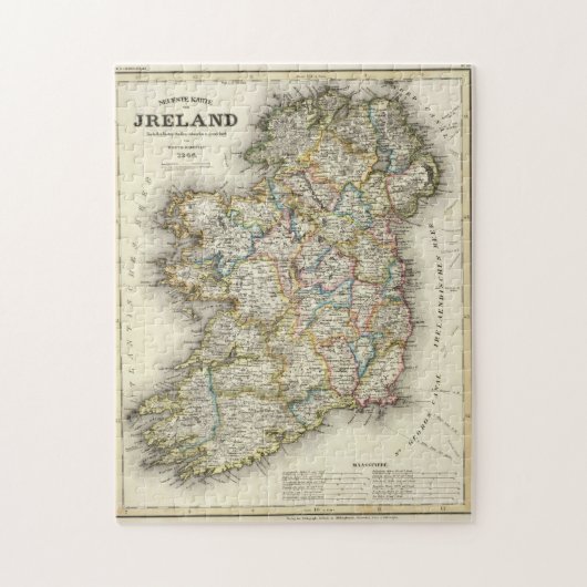 Ierse kaart - Irish Eire Erin Historic Map Legpuzzel (Verticaal)